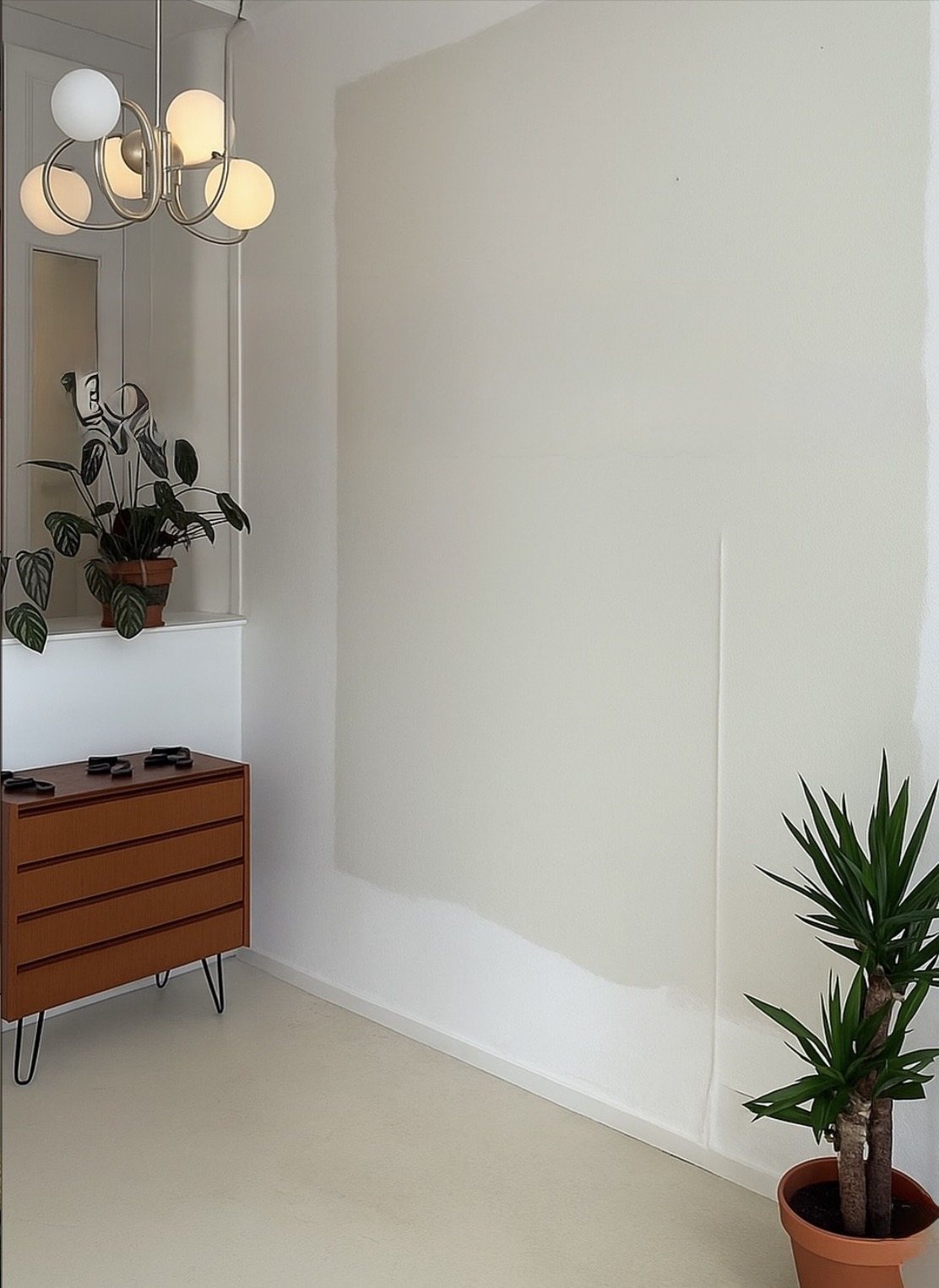 Groot testvlak op een muur
